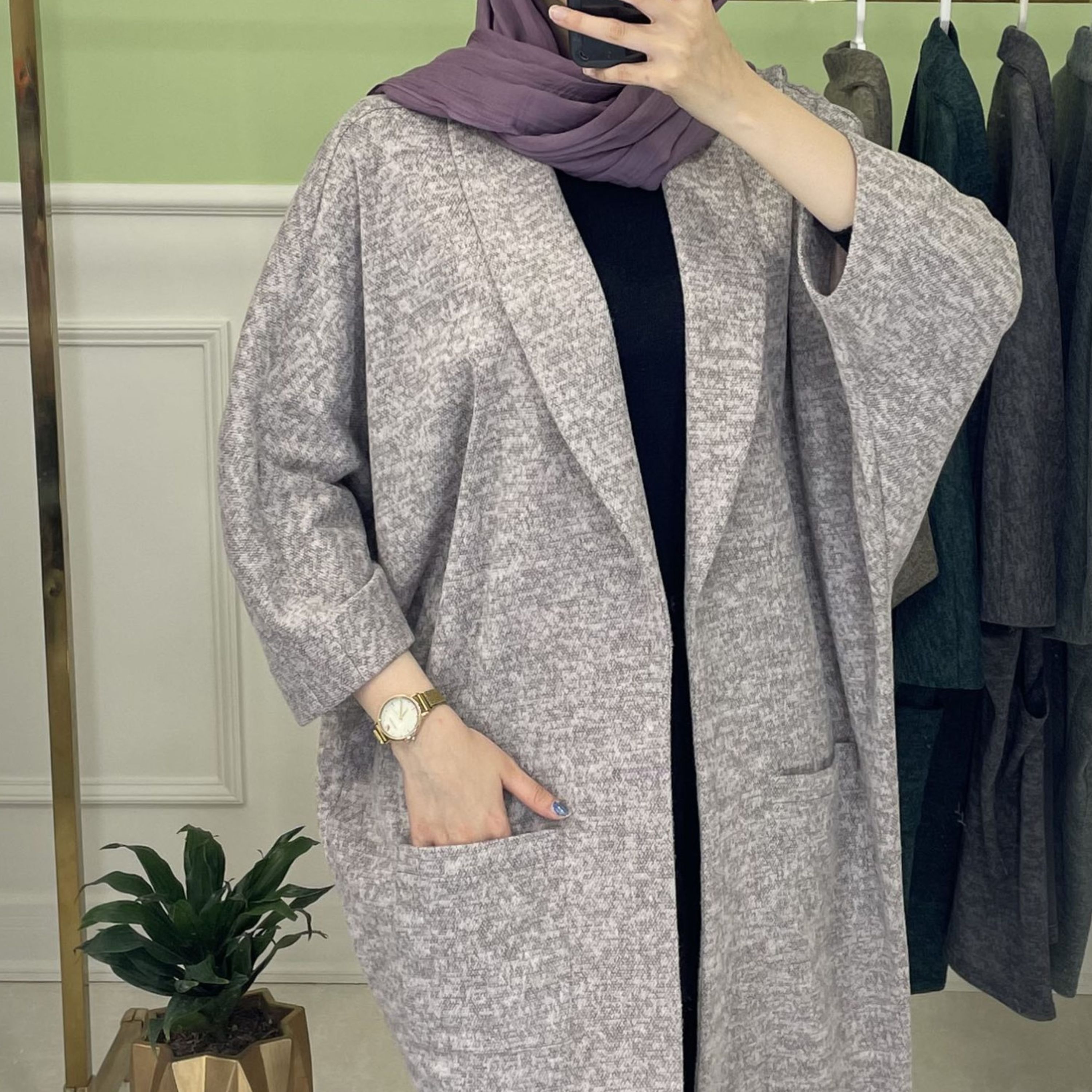 مانتو انغوره یقه آرشال دو جیب زنانه