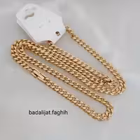 زنجیر کارتیر مردونه حک خورده قفل کتابی استیل بسیار با کیفیت و کاملا رنگ ثابت و آبکاری طلا شده 