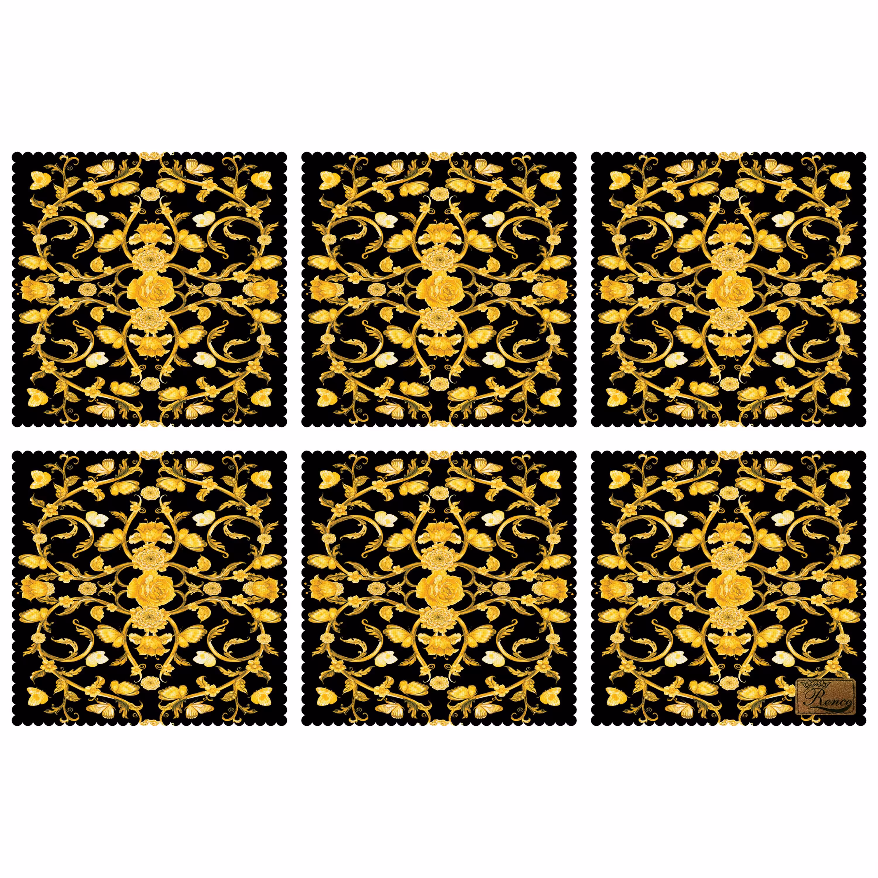 زیر بشقابی مربعی پارچه مخمل سایز 30 در 30 مدل U1-156 شرکت رنس