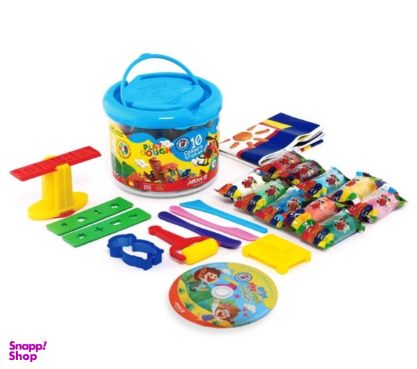 خمیر بازی 10 رنگ سطلی آریا