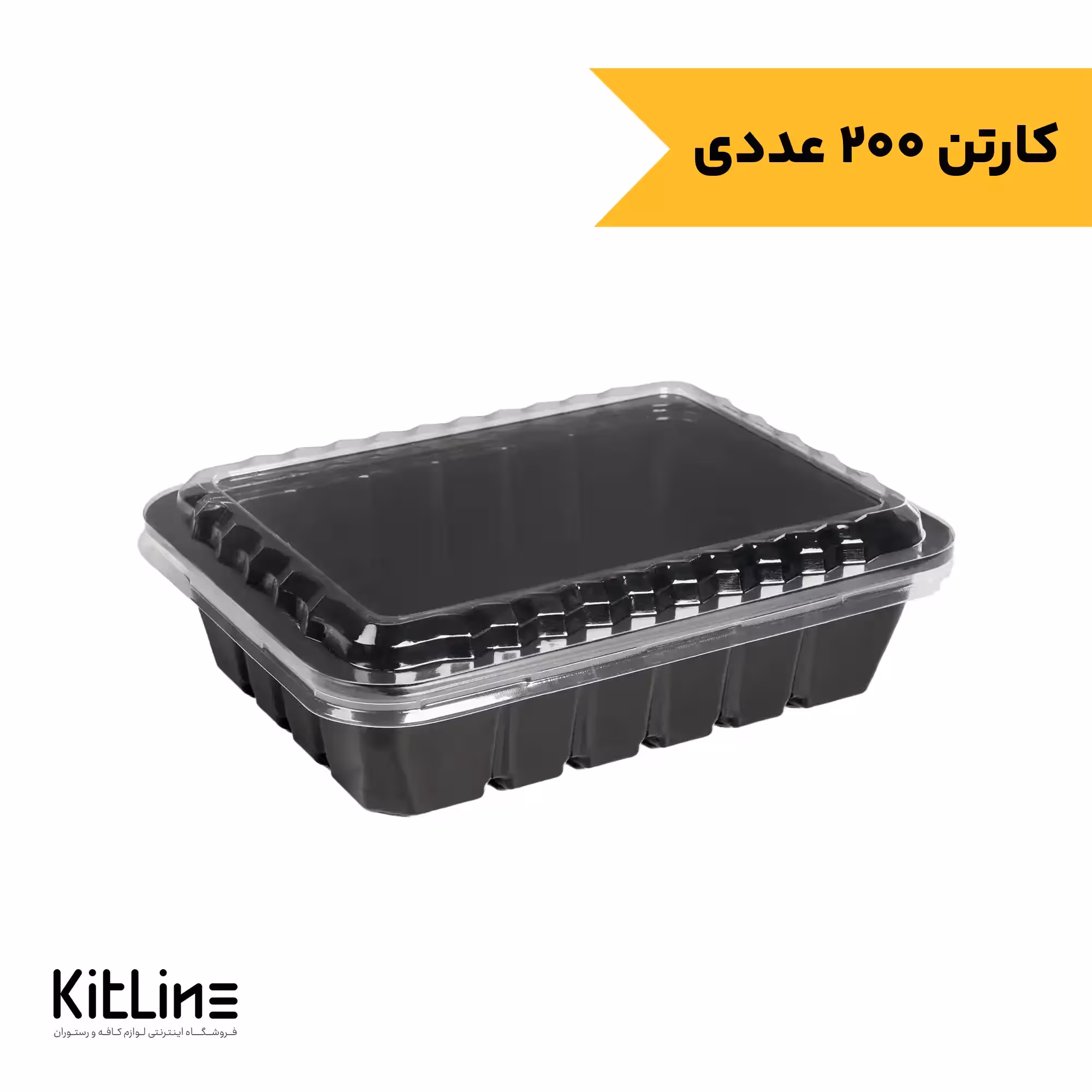 ظرف یکبار مصرف پلی پروپیلن 17×22 سانتیمتری مشکی درب دار مهر پارسا (کارتن 200 عددی)