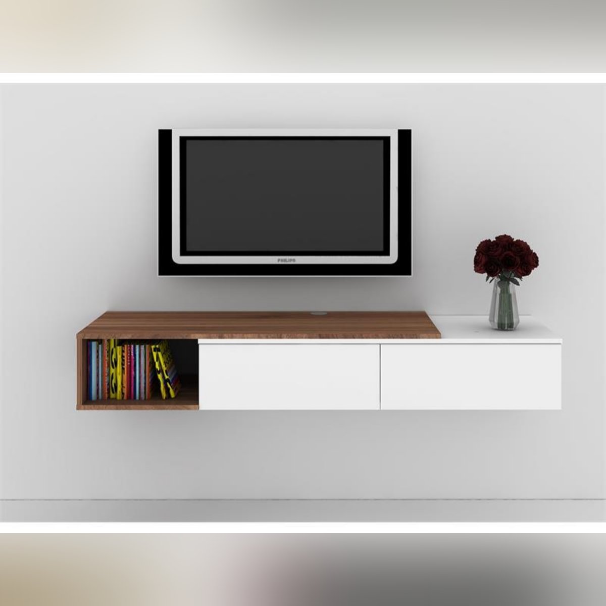 میز تلویزیون دیواری (شلف) مدل وانا 145cm در 3 ترکیب رنگ