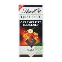 شکلات تلخ فندق کاراملی 100 گرم اکسلنس لینت - lindt