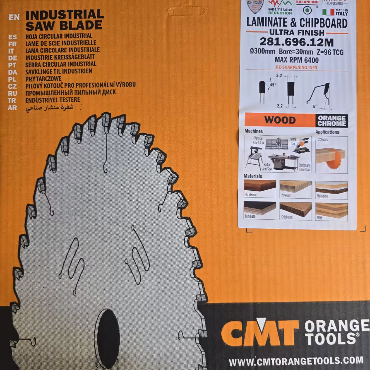 اره الماسه CMT سایز 32×3.2×300 (96) MDF بر (اصل)