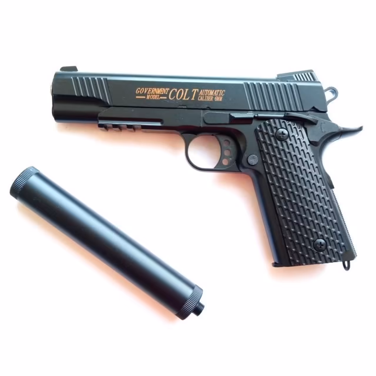 کلت فلزی ساچمه ای ایرسافت گان مدل  C10A به همراه صدا خفه کن و خشاب فلزی