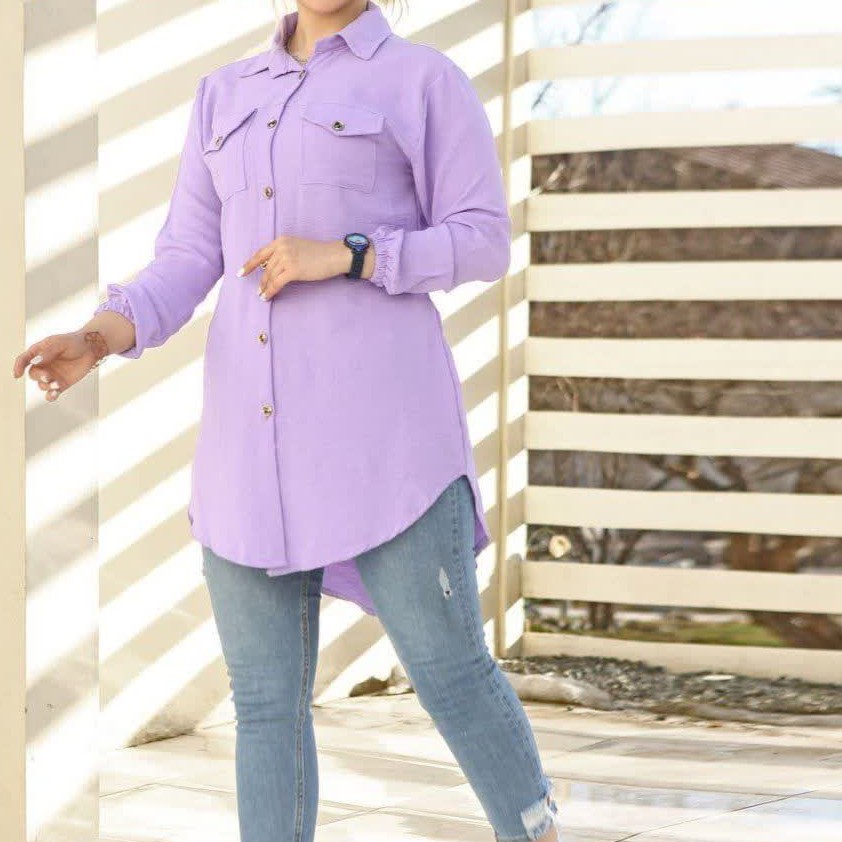 مانتو زنانه دکمه ای دو جیب - ابروبادی درجه یک