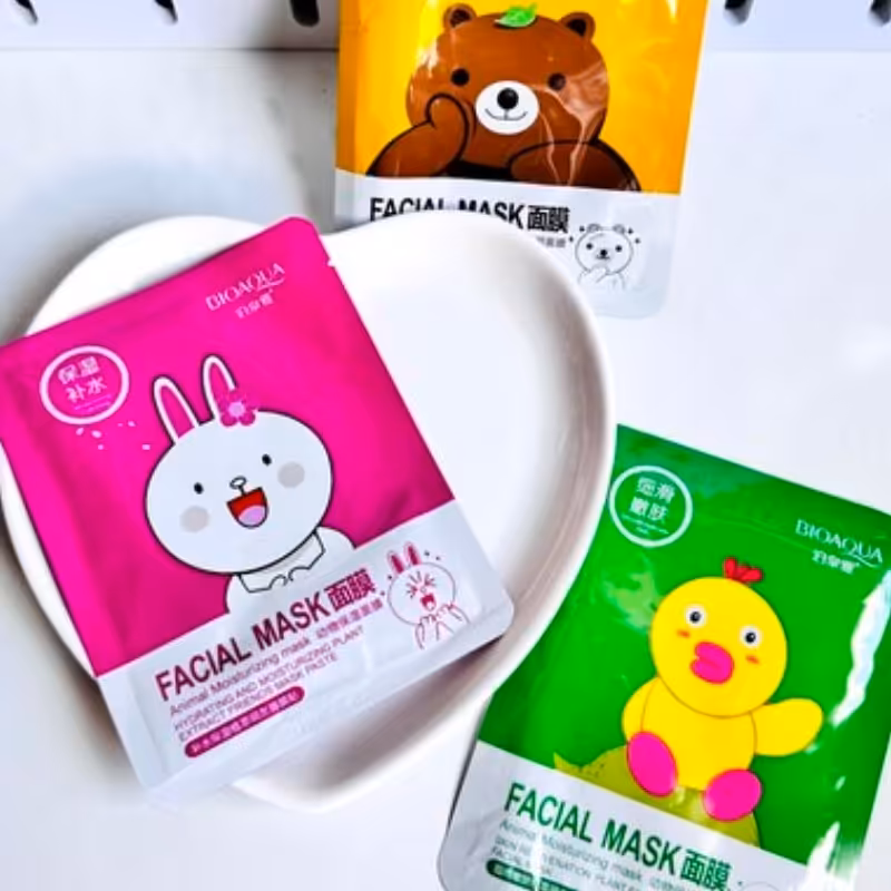 ماسک ورقه ای میشا تدی خرگوشی فانتزی کیوت حیوانات جوانساز شاداب کننده آبرسان مرطوب کننده و لایه بردار روشن کننده