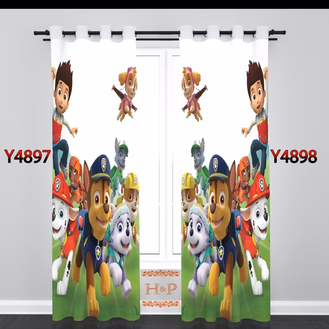 پرده پنل پانچ جدید (یک جفت)هازان طرح پسرونه