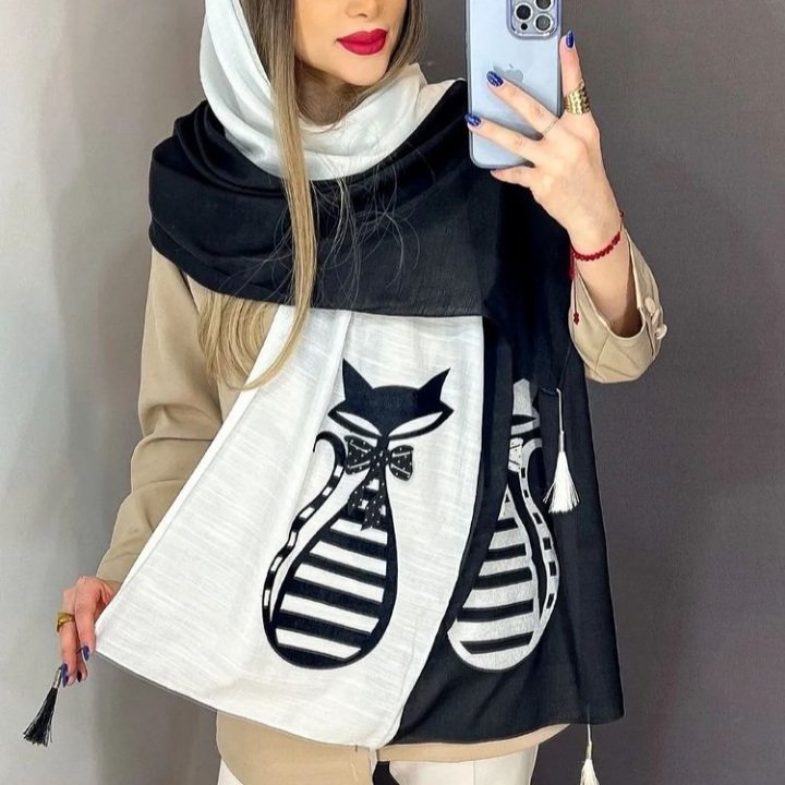 شال وال اسلپ مزونی طرح گربه