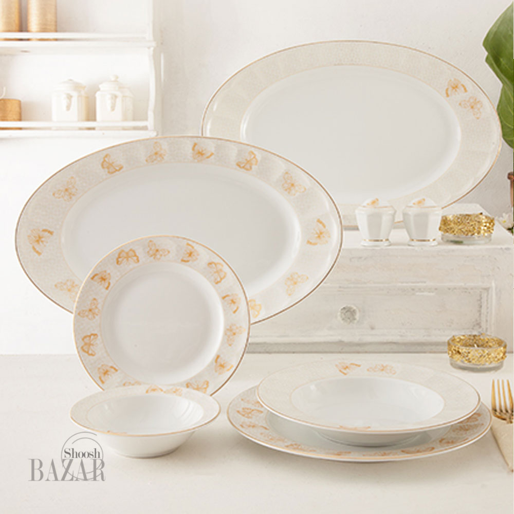 سرویس 29 پارچه چینی زرین طرح هوراند طلایی 6 نفره