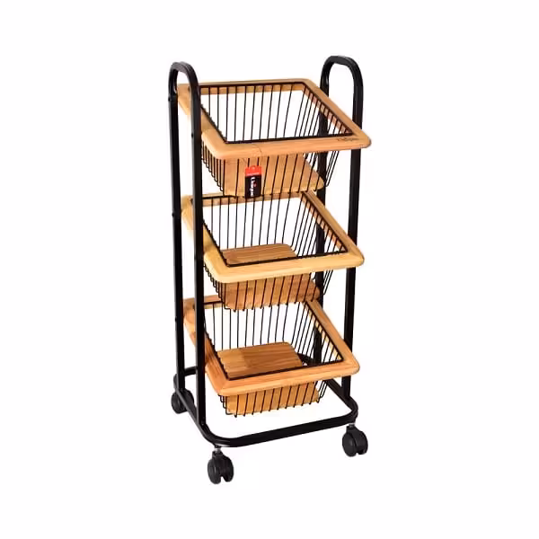 سبد سیب زمینی پیاز 3 طبقه چوبی یونیک 2947