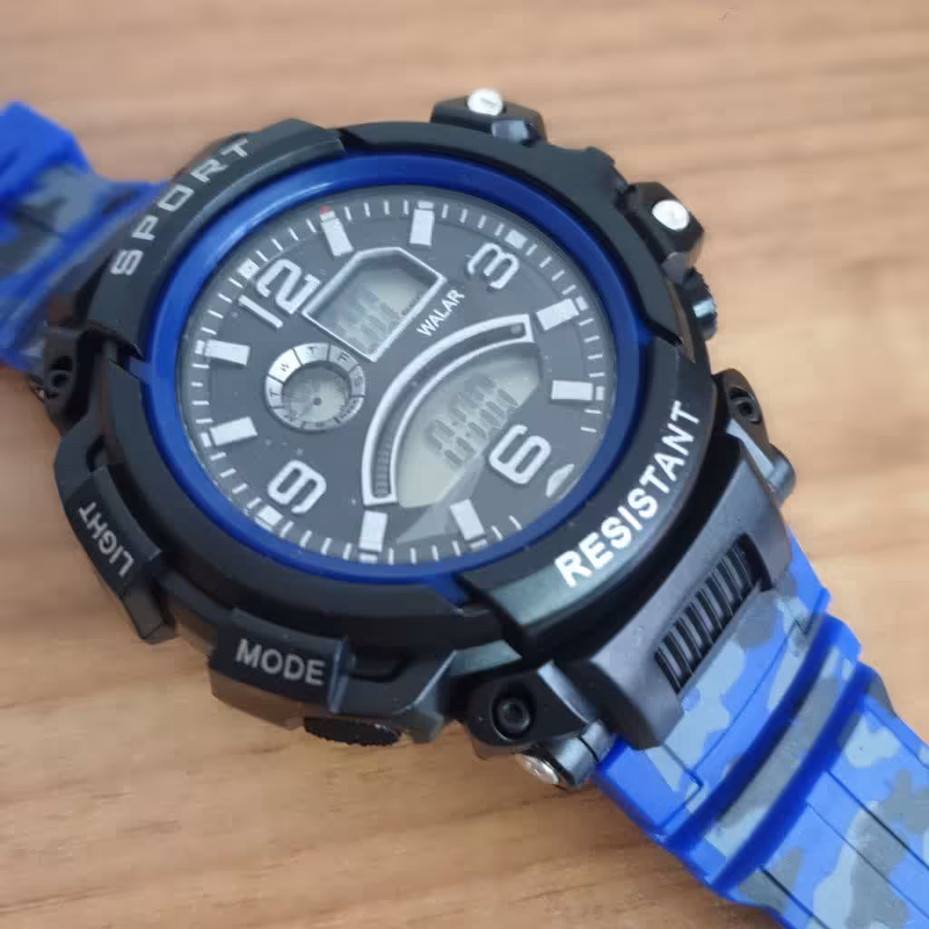 ساعت مچی اسپرت دیجیتالی دور قاب آبی SPORT