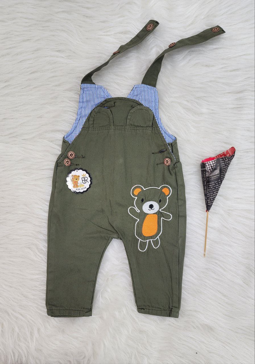 پیشبندی کتان بهار گلدورزی خرس نارنجی