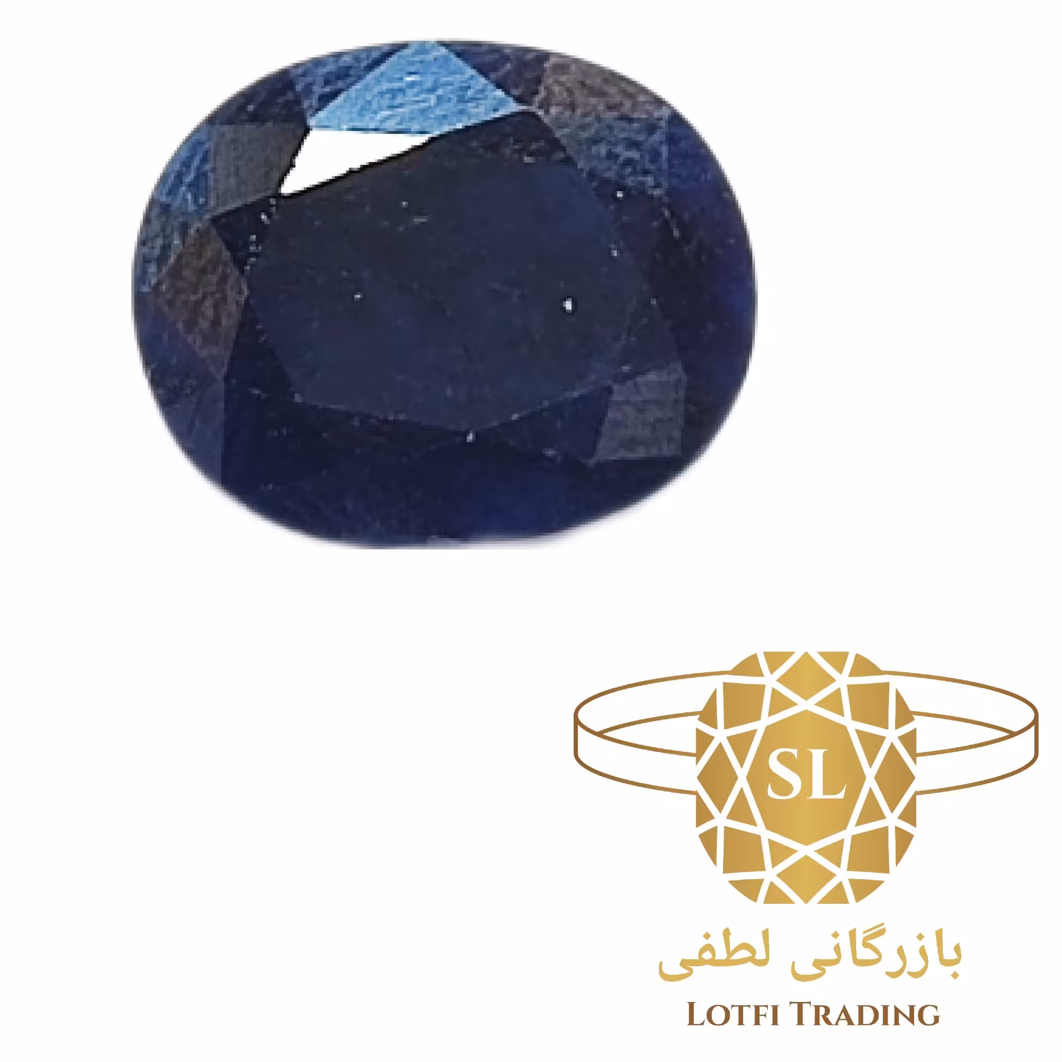 سنگ یاقوت کبود آفریقایی همراه با شناسنامه کد 03 بازرگانی لطفی 