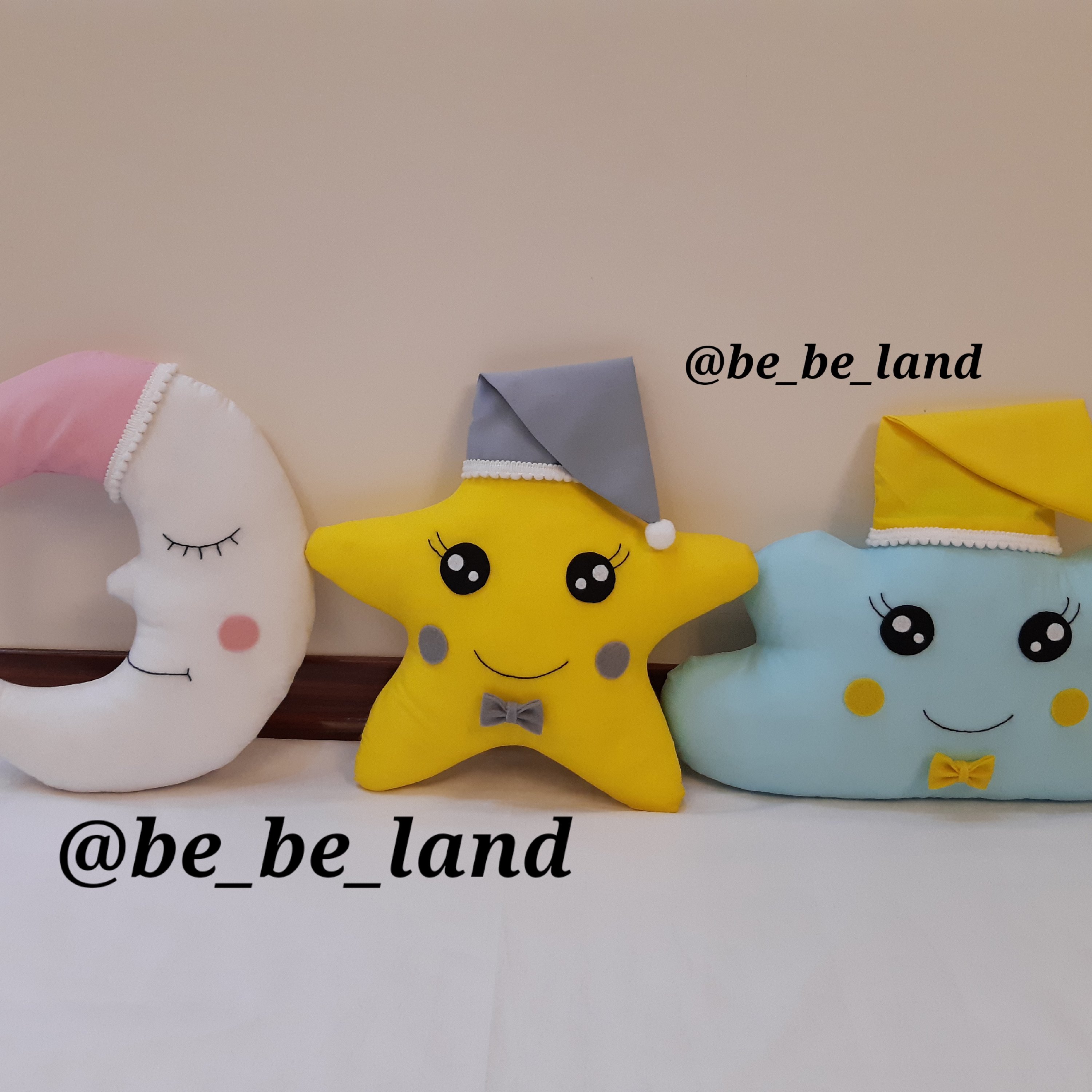 ست کوسن ماه وستاره و ابر جنس پارچه ای