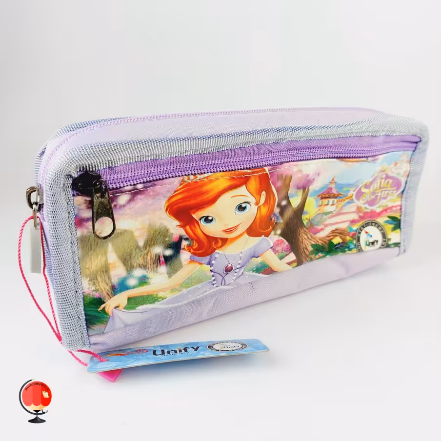 جامدادی دخترانه یونیفای طرح سوفیا بنفش