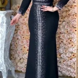 پیراهن شب زنانه کرپ مدل ماکسی گونش