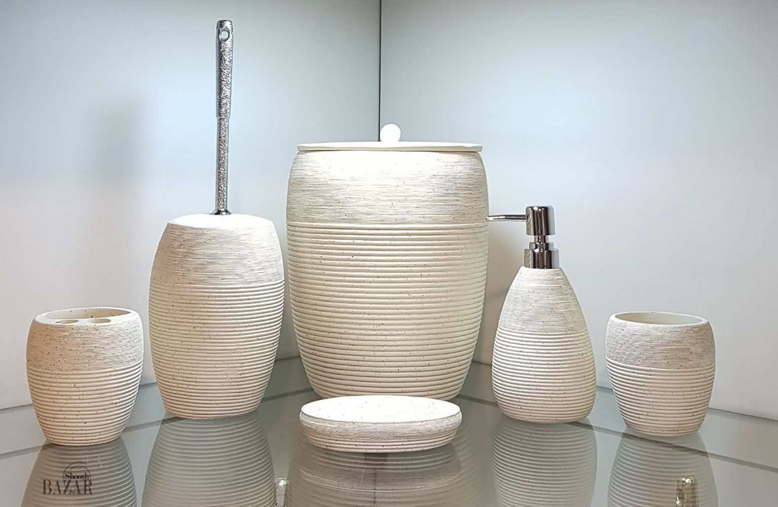 ست سرویس بهداشتی 6 پارچه مدل خمره ای کد 84