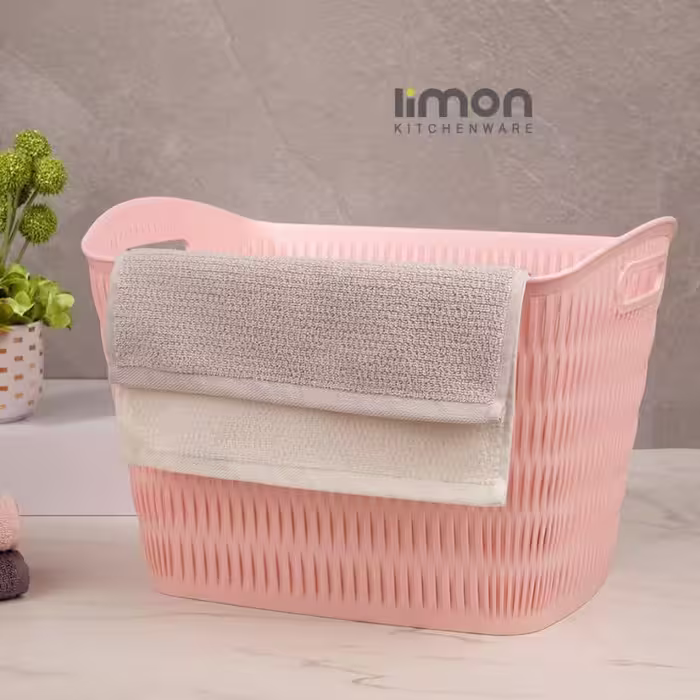 سبد رخت مستطیل طرح بامبو لیمون (limon)