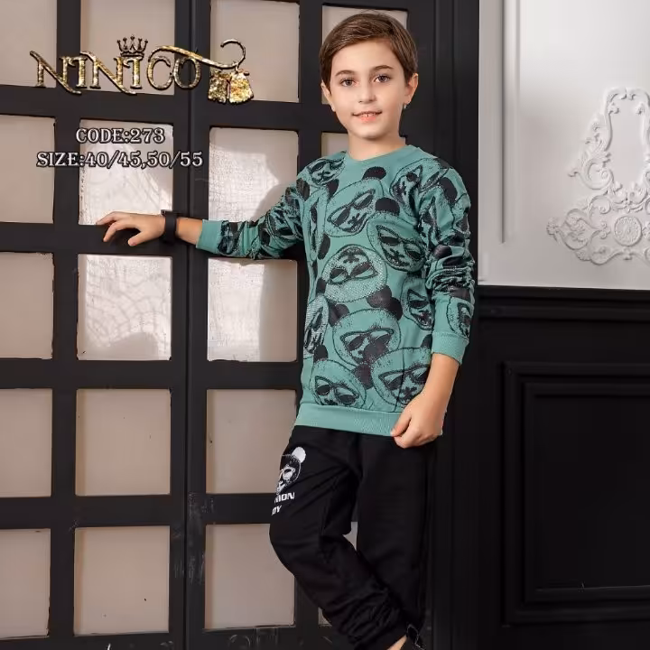 بلوز زو شلوار پسرانه اسپرت در سایز های 4045 50 55
