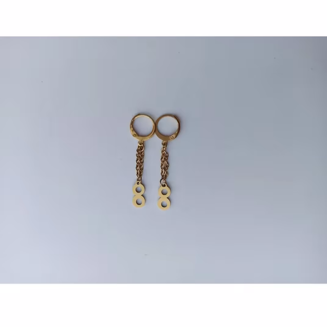 گوشواره ی بینهایت رنگ طلایی