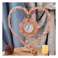 ساعت مسی مدل قلب - طرح شکوفه - برند رایا مس زنجان