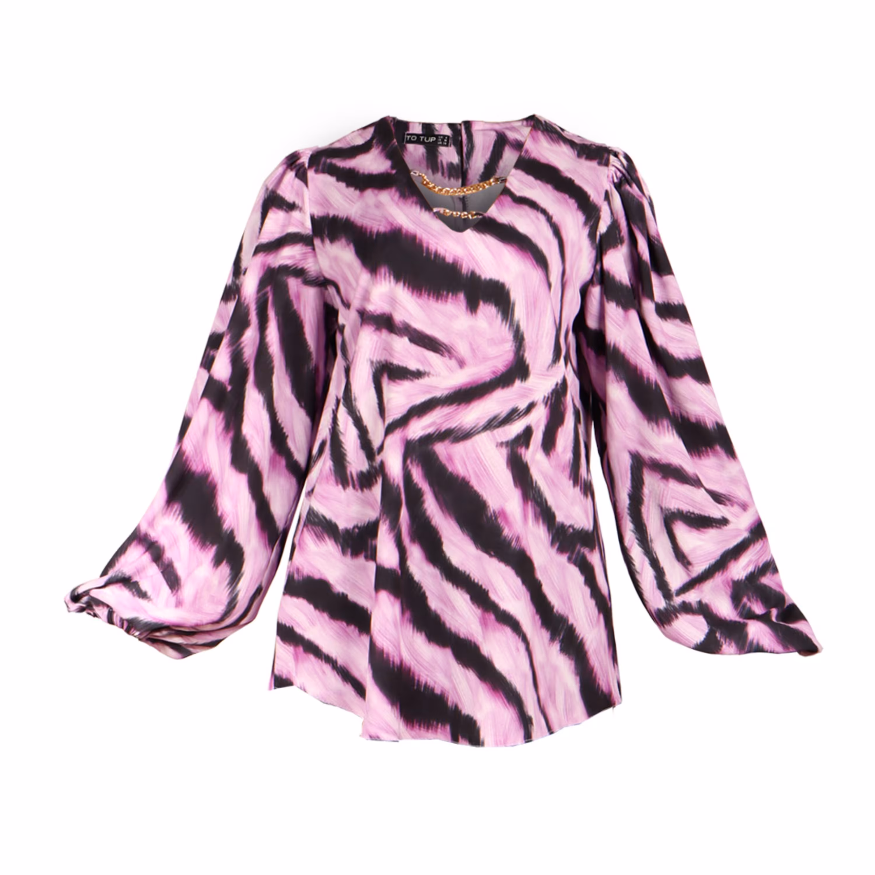 شومیز زنانه مدل یقه هفت راه راه بنفش