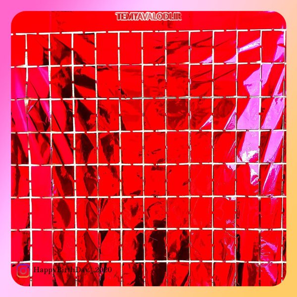 پرده متالایز دیسکویی قرمز