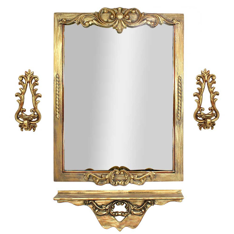 آینه و کنسول مدل Firoo  به همراه 2 عدد شمعدان