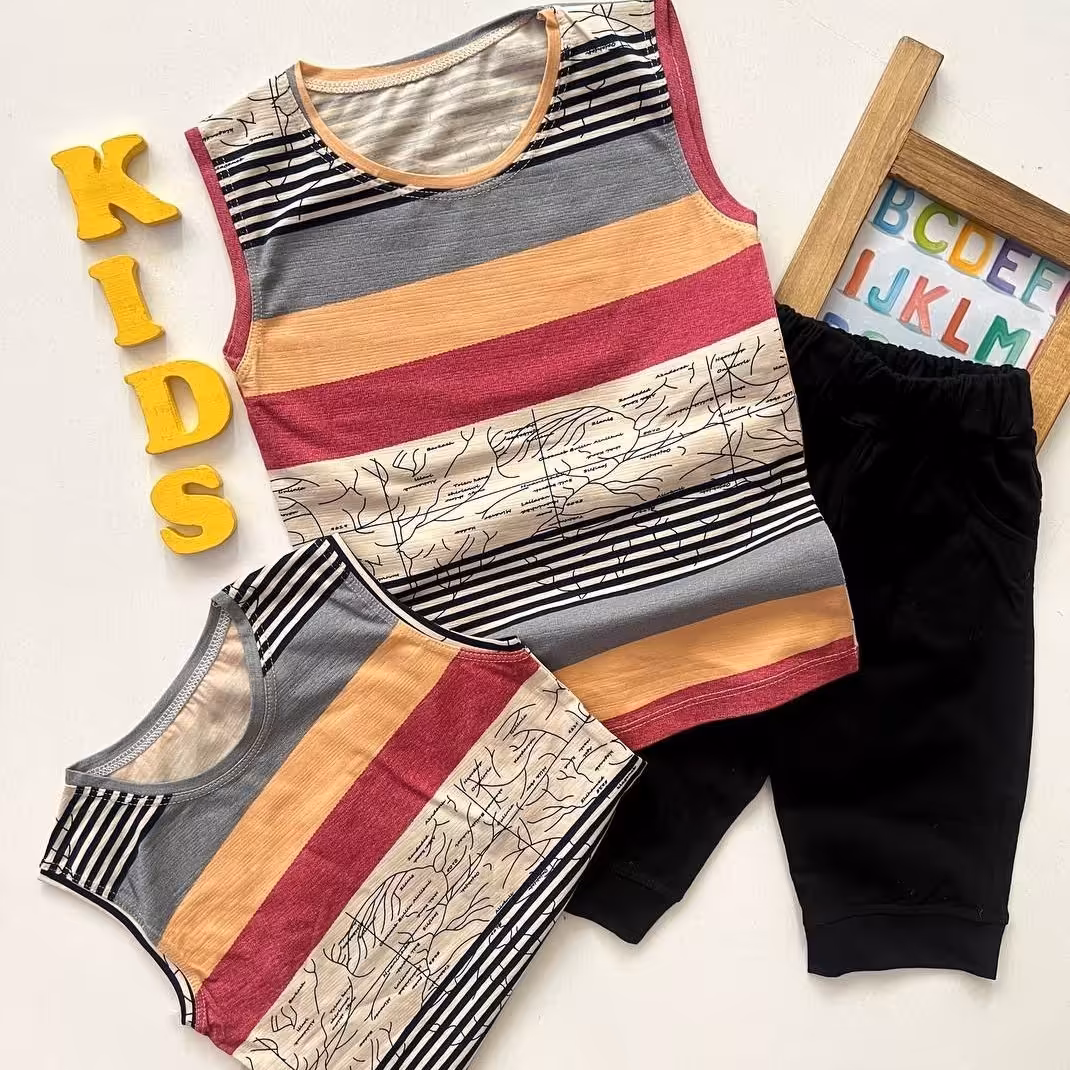 تاپ شلوارک اسپرت راه راه