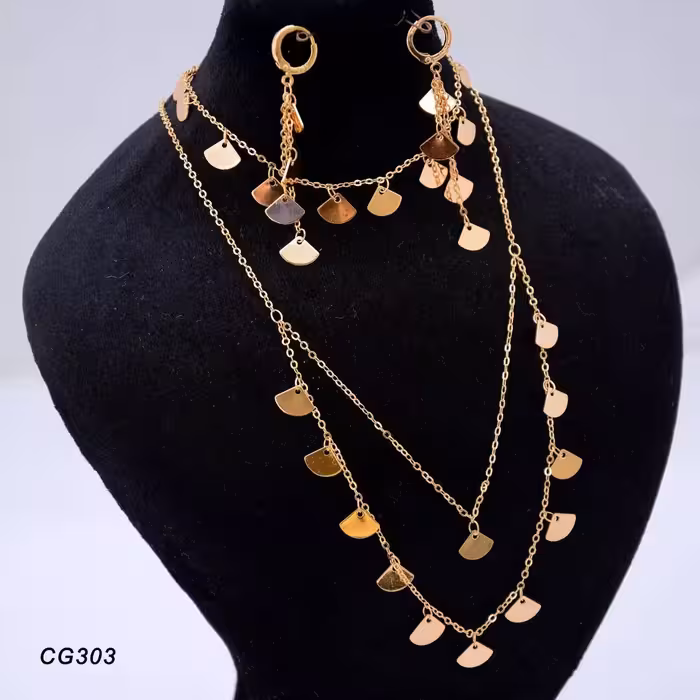 سرویس برند ysx دستبند و گوشواره و گردنبند رنگ ثابت کار خارجی  کد6