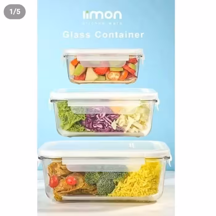 ست ظرف لیمون 3 عددی  مربع 