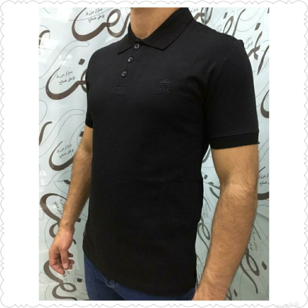 تی شرت یقه دار پنبه سوپر مشکی ویژه محرم