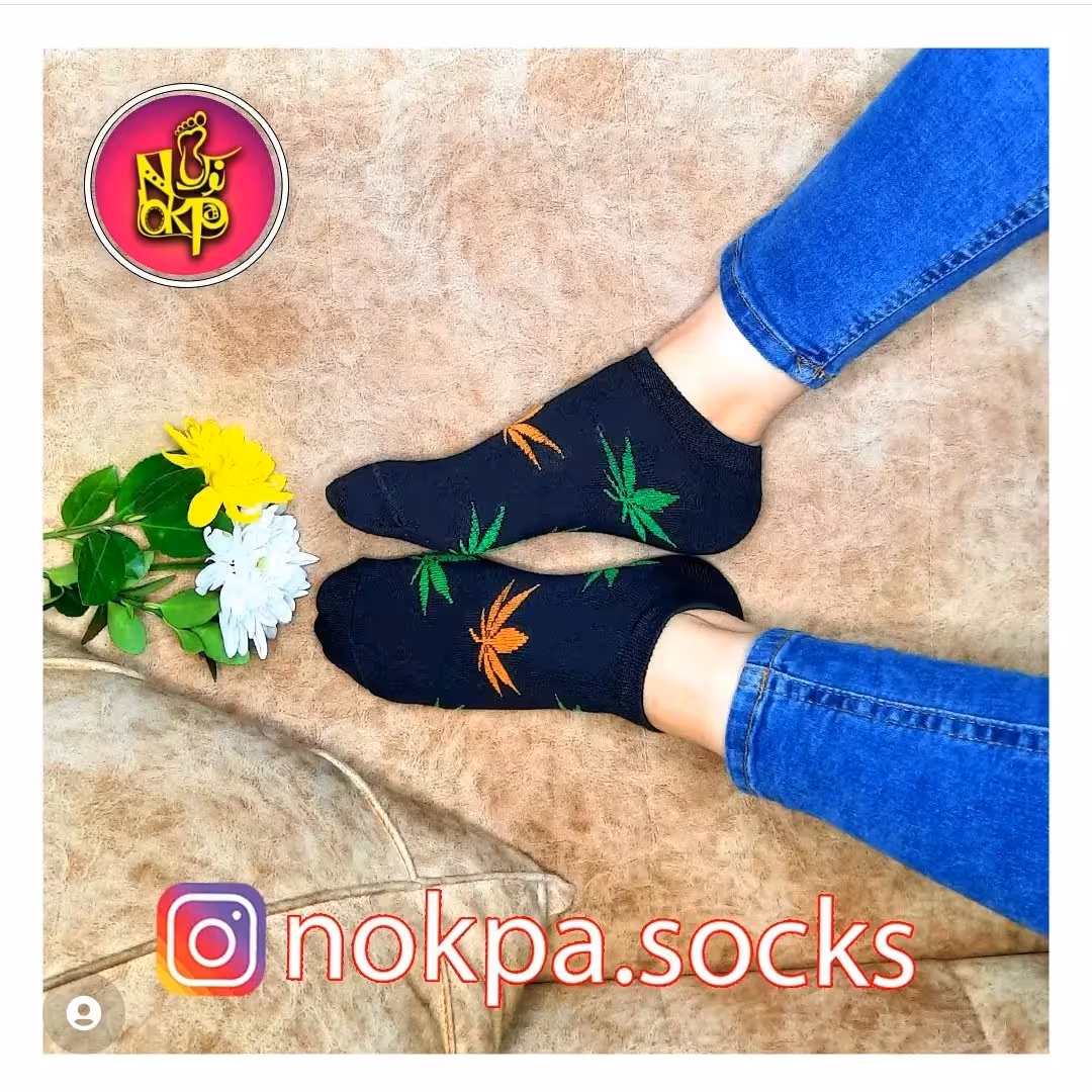 جوراب مچی ماری جوانا مشکی نخ  