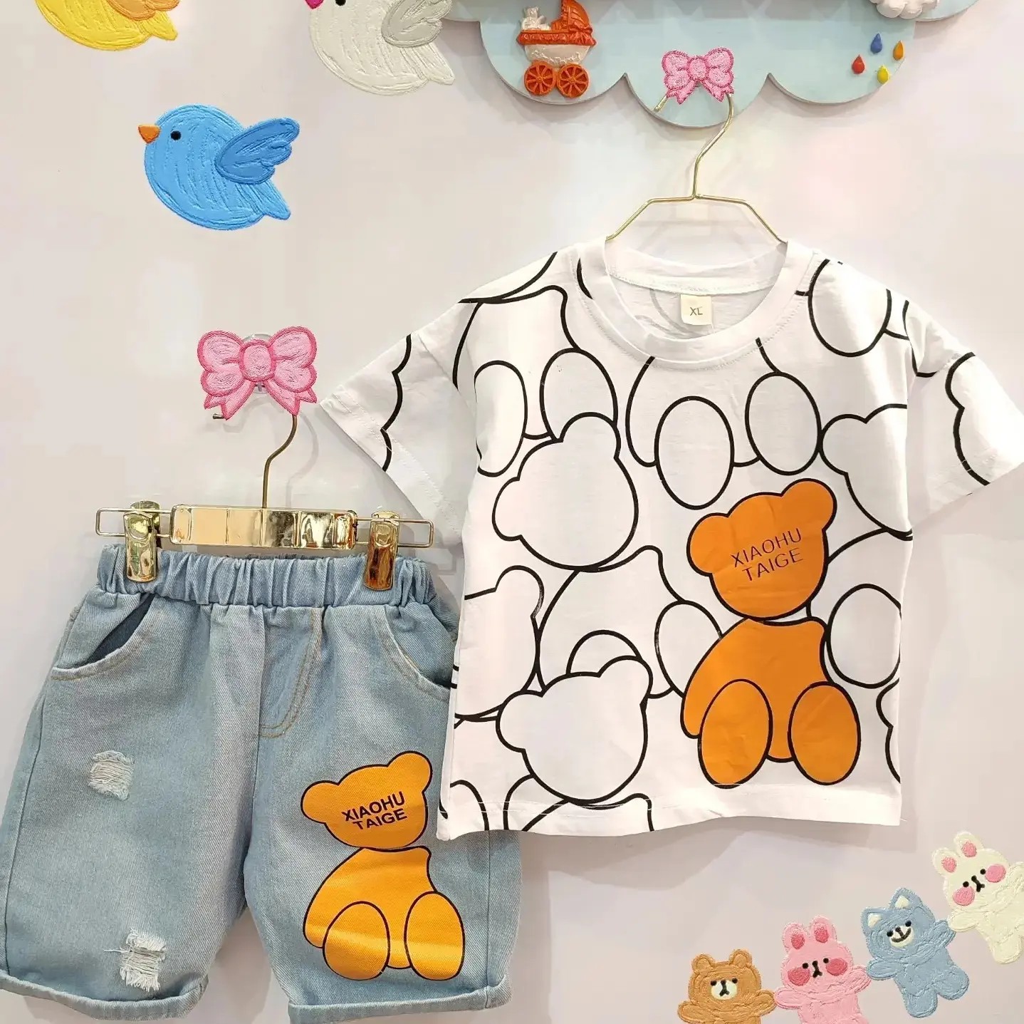 ست اسپورت تیشرت و شلوارک وارداتی تدی اورجینال مناسب سن 1سال تا6سال