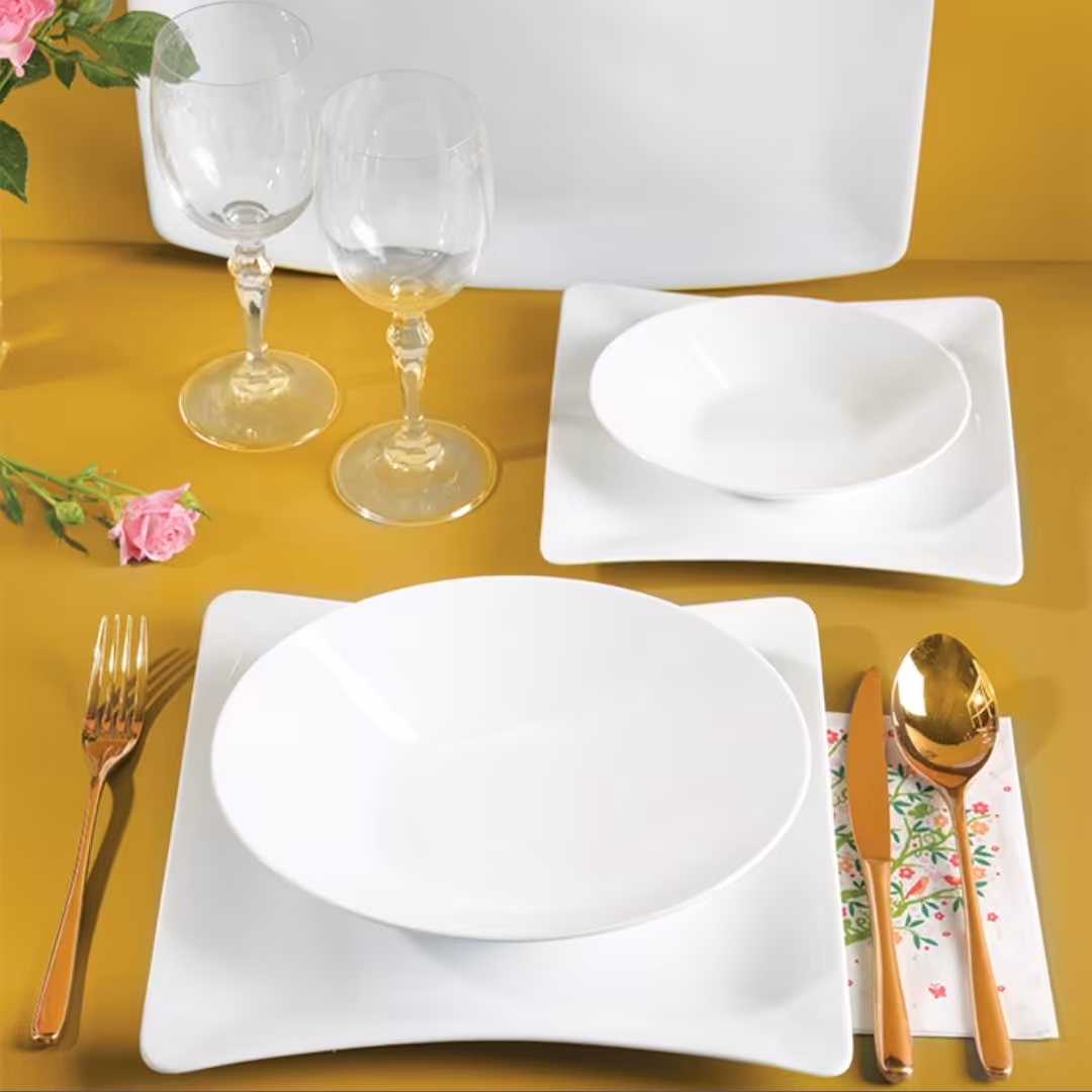 سرویس چینی زرین وینچی سفید (درجه عالی) 97 پارچه 12 نفره - ارسال رایگان با باربری به مرکز استان مقصد