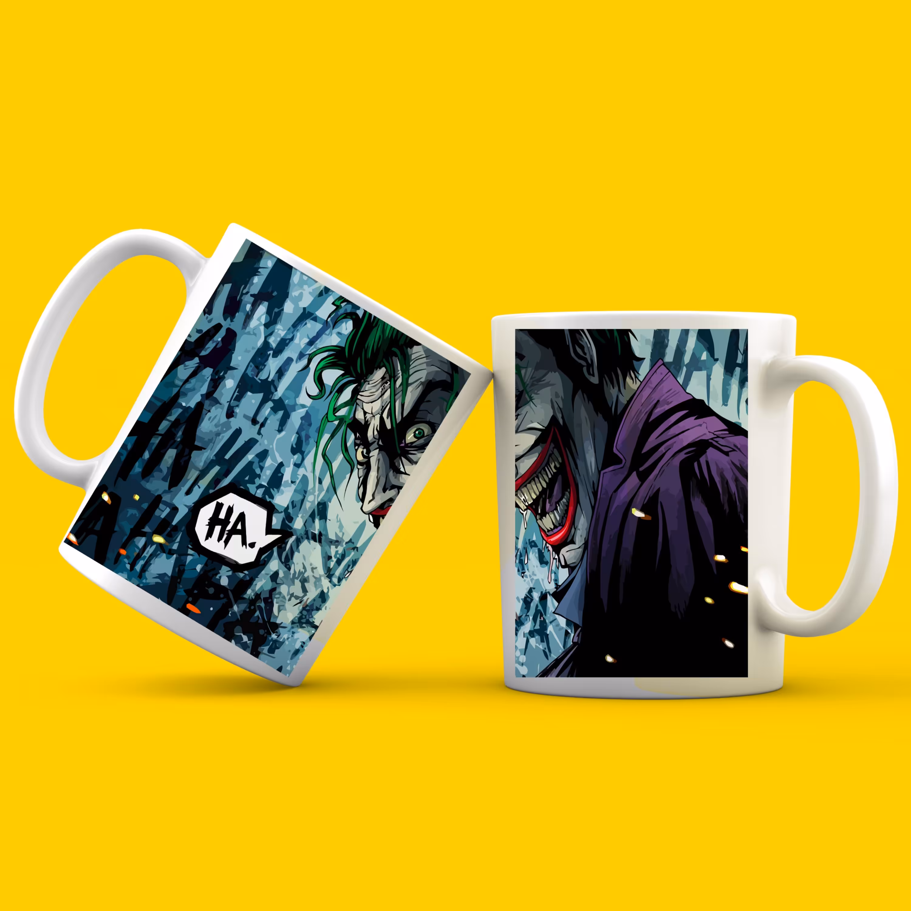 ماگ سرامیکی سفید طرح جوکر کد 04