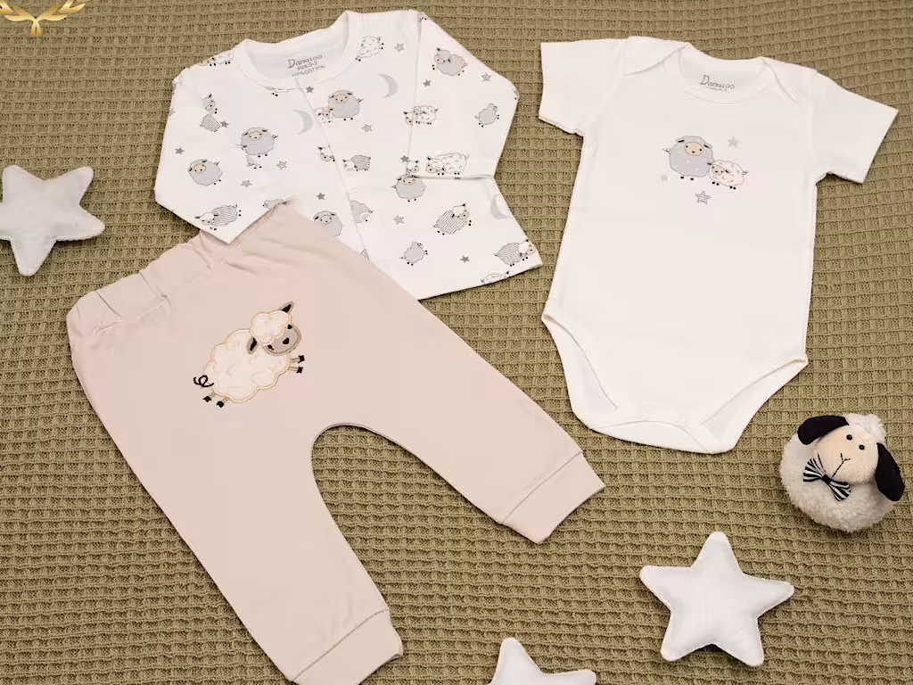 ست 3 تکه بیمارستانی نوزادی با طرح گوسفند و ستاره دانالو Danaloo