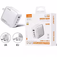 شارژر دیواری شارژ سریع 100 وات USB و Type-C الدنیو  Q408