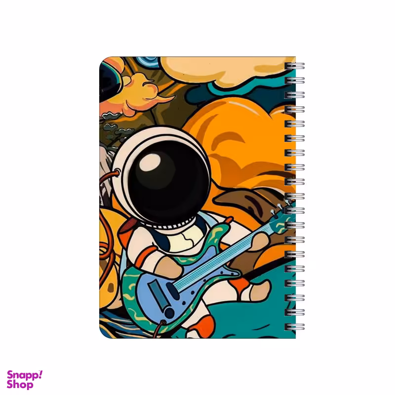 دفترچه یادداشت بامبیلیپ مدل چوبی طرح فضانورد گیتاریست کد 4180524