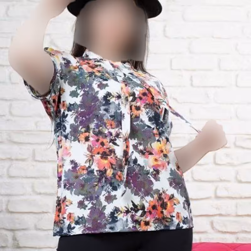 شومیز یقه کرواتی نخی پارچه خارجی