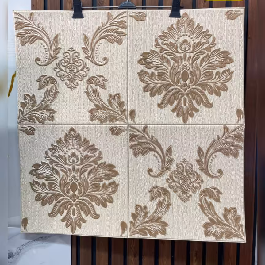 دیوارپوش فومی پشت چسبدار وارداتی داماس 3 ابعاد 70در70 cm ضخامت 5میل (پس کرایه)