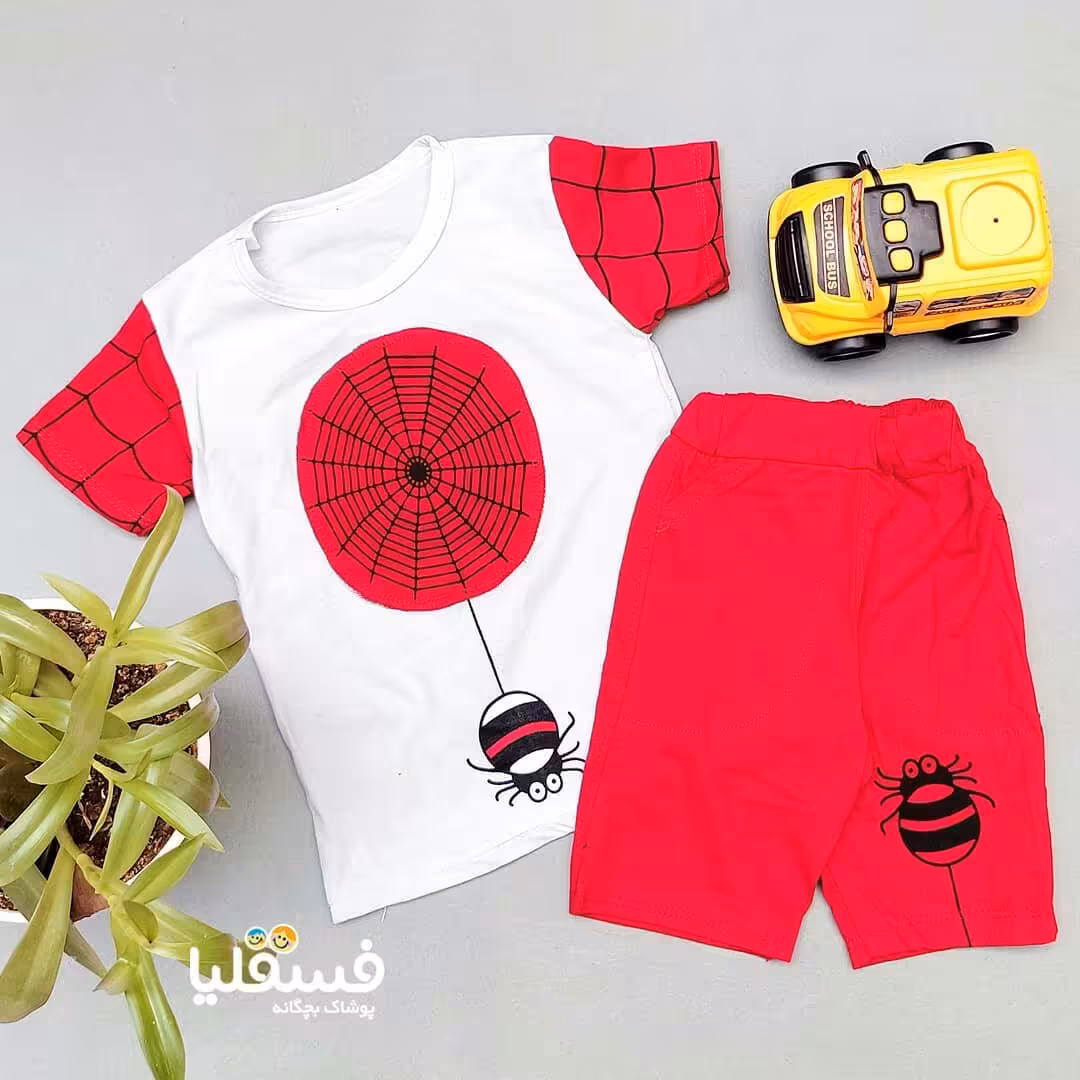 تیشرت شلوارک پسرانه. جنس پنبه. تن پوش عالی  رنگبندی مطابق تصویر.سایز 40.45.50.55