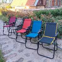 صندلی مسافرتی تاشو ساحلی 9 فنر،همراه با کاور ضخیم زیپ دار