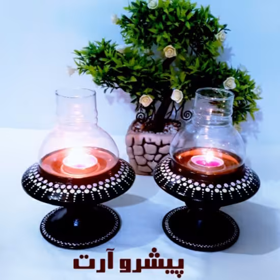 جاشمعی پایه دار یا چراغ وارمری نقطه کوبی شده