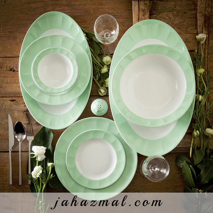سرویس چینی زرین طرح پاستل سبز 29 پارچه