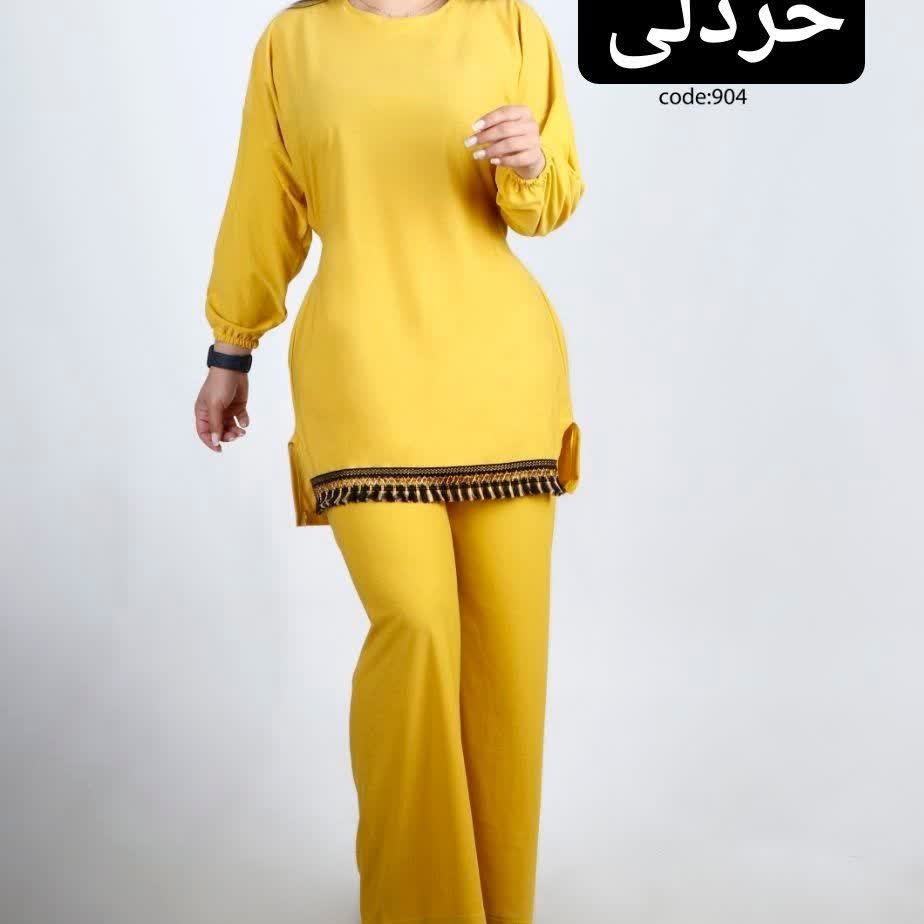 تونیک شلوار زنانه فری سایز از 40 تا 46 جنس کرپ .