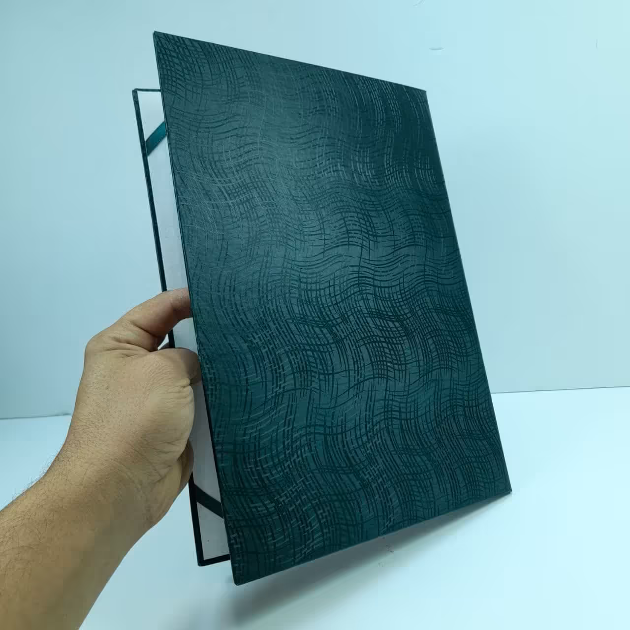 لوح تقدیر دو لتی گالینکور جلد سخت  ساده سایز A4  رنگ سبز تیره