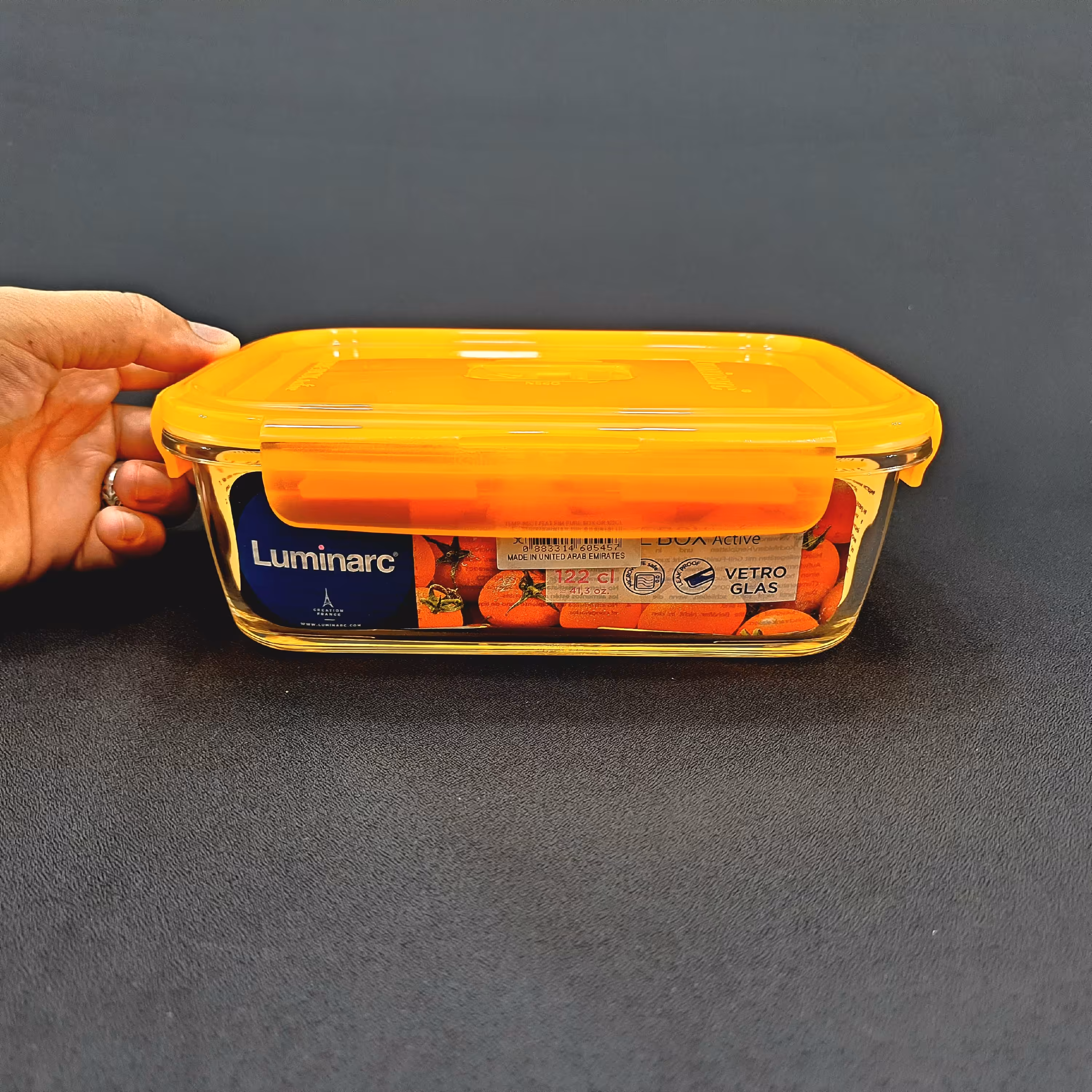 ظرف نگهدارنده مستطیل متوسط نارنجی مدل پروباکس لومینارک