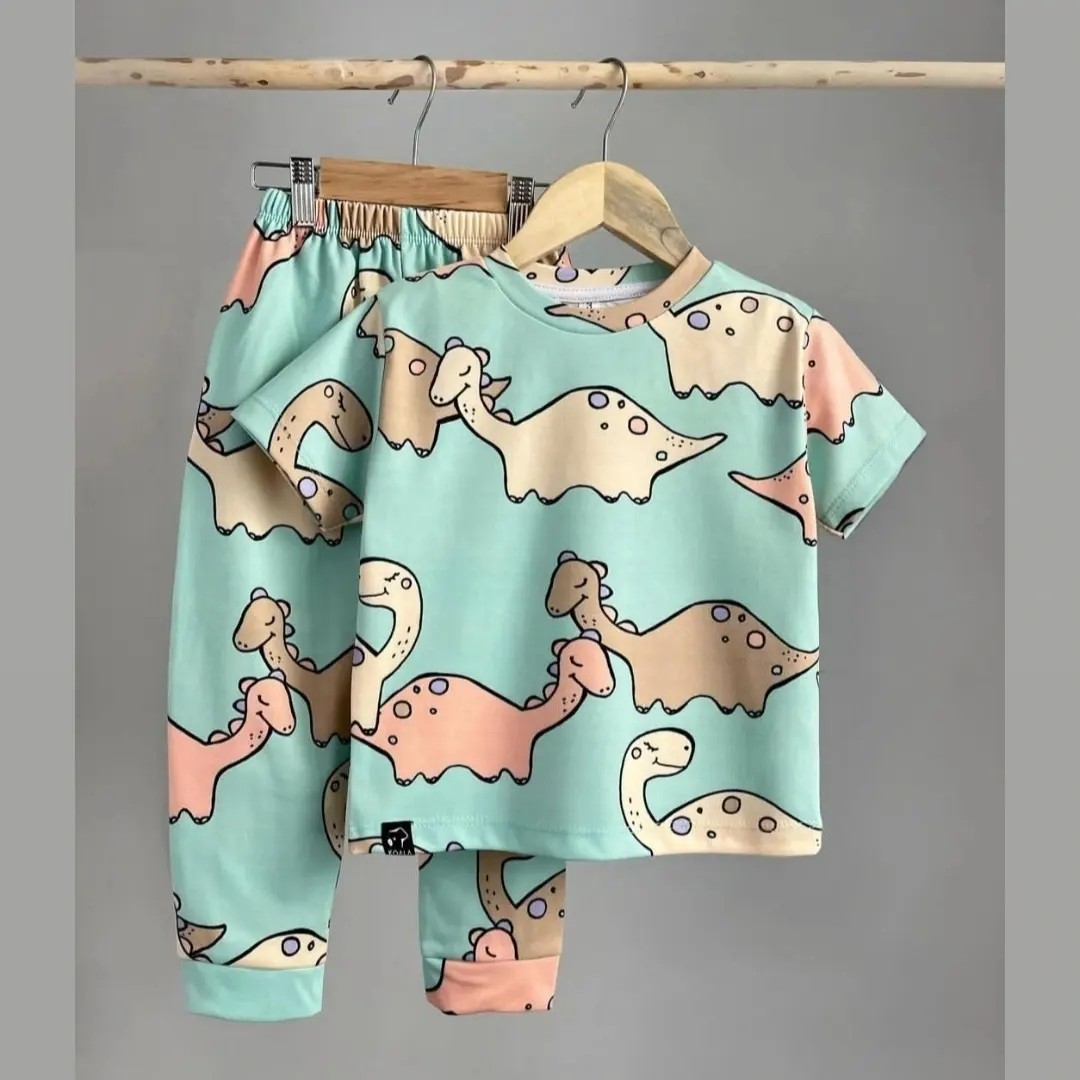 ست راحتی پنبه ای بچگانه تیشرت شلوار 